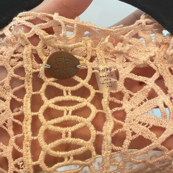 Free People FP One Karma Eyelet Mini Dress in Nude Size XS / P - Picture 6 of 6